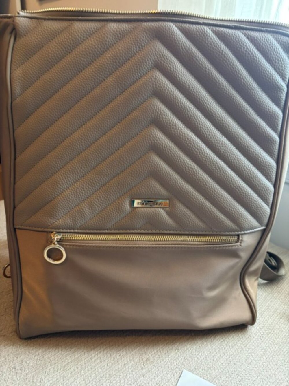 Tan Convertible Functional Backpack - Picture 4 of 9